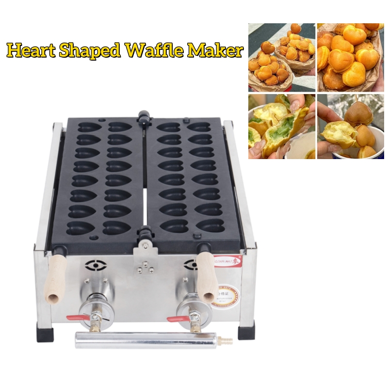 業務用ミニハート型ワッフルメーカー。ハート型のワッフルやパン - Mini Waffle Maker Machine のレビューと価格